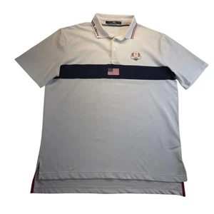 Ralph Lauren RLX 2020 Ryder Cup Team Issued Polo Shirt Men Large White Navy - Picture 1 of 19