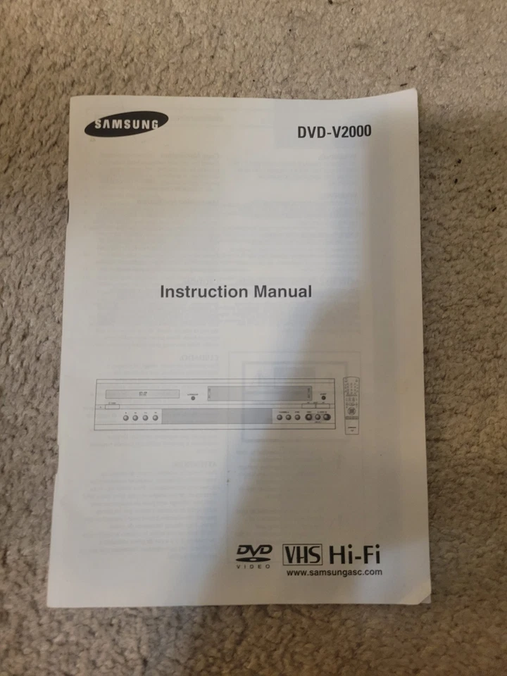 Samsung DVD/VHS DVD-V2000 Doble Reproductor VCR Combo 4 Cabezales Hi-Fi Manual SOLO Foto 1 de 1
