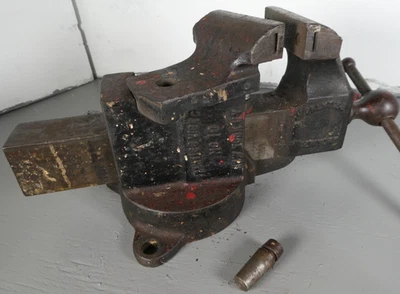 Редкий винтажный Prentiss No Поворотные тиски 19 3 1/2 дюйма с челюстью и основанием - Изображение 1 из 4