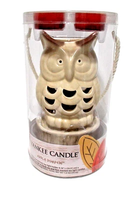 Suporte para luz de chá Yankee Candle coruja abóbora maçã tealights (4) novo na caixa - Imagem 1 de 3