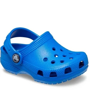 TODDLER SIZE 2-3C Crocs Classic Clogs Comfort Blue Bolt Round Toe Slip-On Shoes - Picture 1 of 6