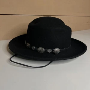 Harley-Davidson Cowboyhut Wollfilz groß schwarz Made in USA - Leder Concho - Bild 1 von 8