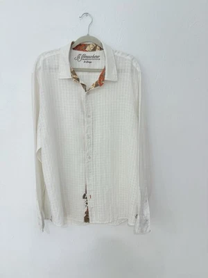 Camisa St. Somewhere Margaritaville lino crema con ribete tropical talla XL Foto 1 de 4