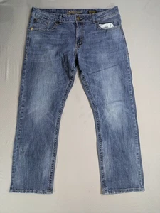 Pantalones de mezclilla rectos ajustados Wrangler Rock 47 40x32 azul denim punto enorme - Imagen 1 de 10