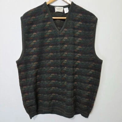 Collezione Dante Mens Italian Wool Blend Sweater Vest Sz M V-Neck Grandpa Church - Image 1 of 4