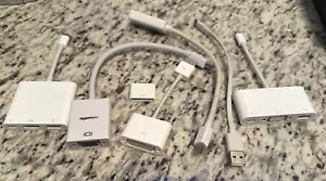 Genuine Apple & Generic Adapters USB-C, 30 Pin, USB, Lightening, HDMI, VGA Lot - Picture 1 of 6