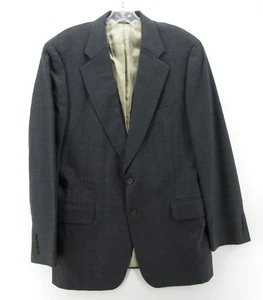 VINTAGE Paul Stuart Sport Coat Men 40 Long Gray Blazer Jacket Windowpane Plaid - Picture 1 of 14
