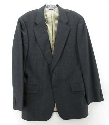 VINTAGE Paul Stuart Sport Coat Men 40 Long Gray Blazer Jacket Windowpane Plaid - Image 1 of 4