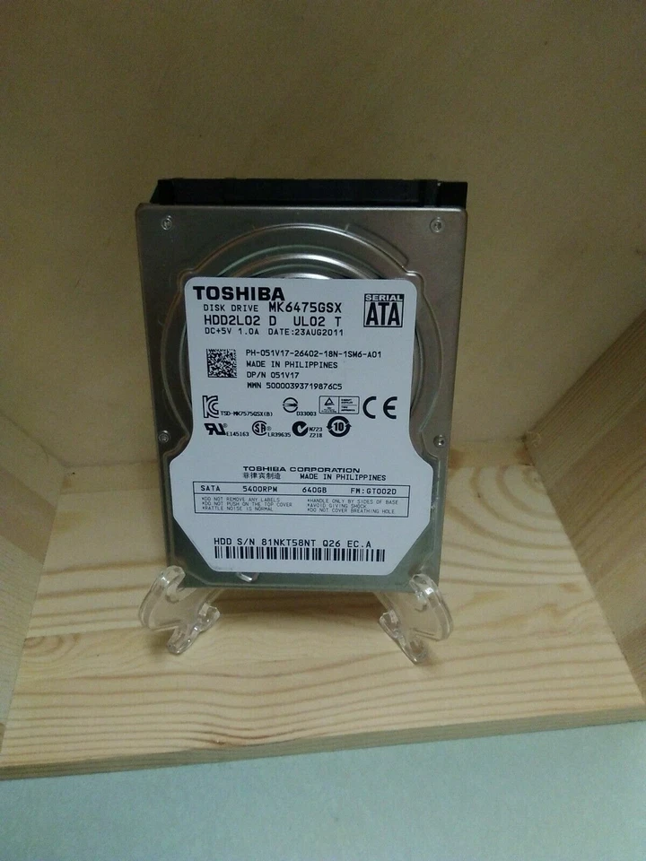 Toshiba 640GB 5400RPM 2.5" SATA Laptop Hard Drive MK6475GSX  HDD2l02 MAC PC - Image 1 of 1