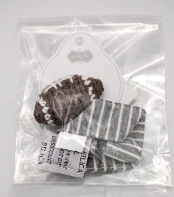 New Mud Pie Crochet Knit Football Pacifier, Pacy Clip, Baby, Newborn, Gray - Image 1 of 2