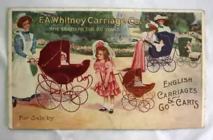 F A Whitney Carriage Co Antique Postcard Circa 1907 Color Litho Undivided Back - Picture 1 of 8