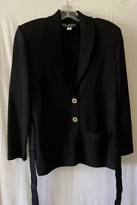 Neu mit Etikett St. John Collection schwarze Santana Strickjacke Cardigan Größe 2 700 $ - Bild 1 von 7
