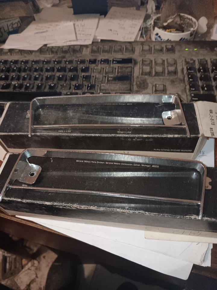 NOS 1971-1972 Pontiac Catalina Bonneville REAR Side Marker Lamp Bezels Pair - Image 1 of 3