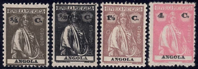 1914-26 Angola SC# 118-127- Ceres - 4 estampillas diferentes - M-HR Foto 1 de 2