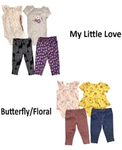 3-6M-4-Outfits-Carter's-Baby-Girl-Short Sleeve/Bodysuit & Pants-Set-8pc-Mix Lot - Picture 1 of 9