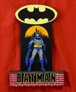 Batman - ( 9 ¼” L and 13” H), Hand Crafted 3D Wooden Diorama Hanging Wall Decor. - Picture 1 of 15