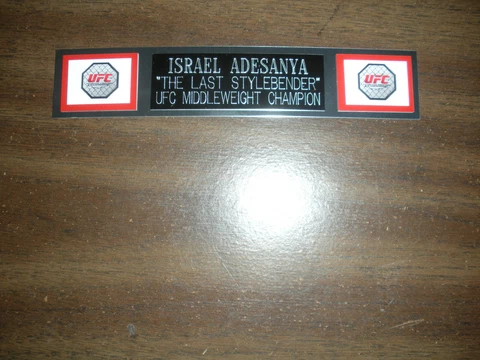 ISRAEL ADESANYA (UFC) NAMEPLATE FOR SIGNED TRUNKS DISPLAY/PHOTO/PLAQUE Cover