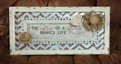 Farmhouse Wall Decor 23×11in "The Love Of A Family Makes Life Beautiful" - Image 1 of 4
