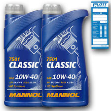 2x 1 Liter Mannol ÖL Classic 10W-40 Motorenöl 1L VW 502.00/505.00 / API SN/SM/CF