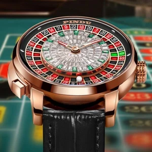 New PINDU Luxury Men's Automatic Watch 5ATM Casino Tourbillon Rotating Roulette - Picture 1 of 18