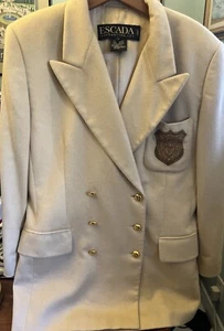 Escada by Margaretha Ley 70%Angora Wool Double Breasted Lined Blazer Lined - Picture 1 of 13
