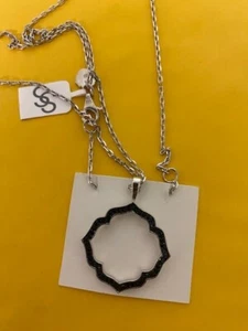 JC Penney Silver Chain Black Diamond Necklace; Brand New Never worn - Picture 1 of 3