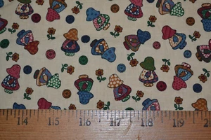 Cotton fabric, Sunbonnet Sue print, 2 pieces 43" x 56" & 43" x 35", preshrunk - Picture 1 of 5