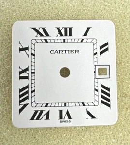 Cartier Santos Carree GM 620 98287 10360311 weiß römische Zifferblatt Datumszifferblatt 19 mm - Bild 1 von 3