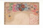 Vintage ROMANIA Stamps Collage & Coat of Arms postcard c.1900s OTTMAR ZIEHER #78