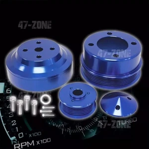 Juego de poleas serpentinas Underdrive aluminio azul para Ford Mustang 1979-1993 5,0 - Imagen 1 de 1