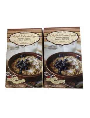 2 X Trader Joe's Maple Brown Sugar Naturally Flavored Instant Oatmeal 15.1 oz/P - Image 1 of 3