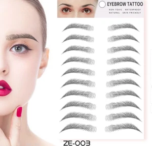 Hair-like Eyebrow Tattoo Sticker False Waterproof Lasting Makeup Kit ZE3 - Picture 1 of 1