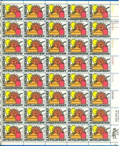 1977 Scott #1723-4, WASH DC FDC, Mint-LH Sheet! CONSERVATION ETC., SCV $50 (SK) - Picture 1 of 2
