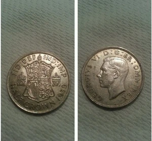 Half crown 1939 Giorgio V argento silver alta qualità. .... - Foto 1 di 1