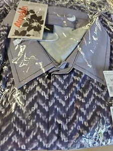 NEW Black Gray Pattern Menalvin Long Sleeve Size XL Shirt Causal Summer Printed - Picture 1 of 4