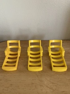 vintage fisher price Little People boathouse deck chairs  Lot Of 3 - Picture 1 of 2