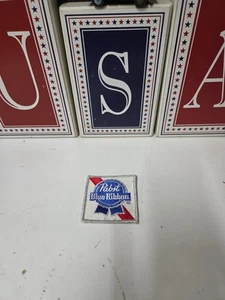 Vintage 70's Pabst Blue Ribbon Patch 3x3 Inch Embroidered Beer Logo - Picture 1 of 5