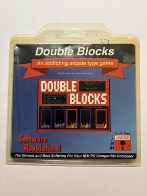 Double Blocks. #473 (Tetris Clone) Computer Game Software Revolution 1990 *RARE* - Image 1 of 4