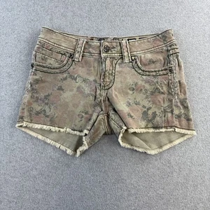 Miss Me Cargo Shorts Womens 27 Multicolor Floral Distressed Frayed Hem Ladies - Picture 1 of 9