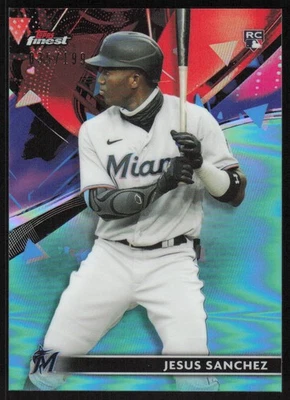 2021 Topps Finest Aqua Refractor #70 Jesus Sanchez /199 Miami Marlins - Image 1 of 2