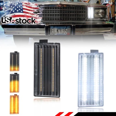 2X Clear Dynamic LED Front DRL Turn Signal Lights For 1978-1979 Chevy El Camino - Image 1 of 4