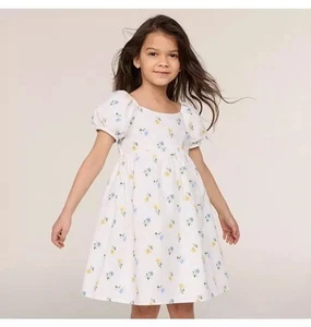 Janie and Jack The Posy Perfect Dress Girls 5 White Floral Seersucker Lined - Picture 1 of 12