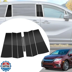 8pcs Glossy Black Exterior Door Window Pillar Posts Molding Cover Panel Trim - Picture 1 of 5
