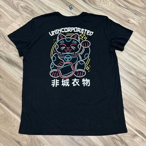 Marine Layer Custom Size M Unincorporated Good Luck Gato Graphic Tee Black - NEW - Picture 1 of 7