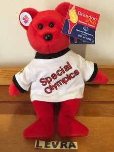 #667 Brandon 2006 I Love CANADA Special Olympics tag & pin Ty Beanie Baby Bear - Picture 1 of 12