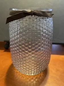 Vintage klare Waben Textur Vase 1970er Jahre Wohnkultur Blumen Groß 73/4x 51/2 - Bild 1 von 7