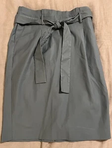 Gonna da donna blu Ann Taylor nuova con etichette taglia 12 sacchetto di carta vita cravatta anteriore matita - Foto 1 di 4