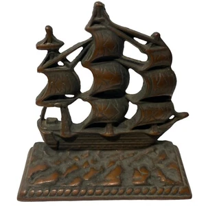 Pair of US Navy Constitution Old Ironsides Metal Sailing Ship/Boat Bookend - Picture 1 of 13