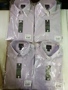 JOS. A. BANK Men Purple Traveler Tailored Fit Dress Shirt lot 4 15.5 x 34 JB35