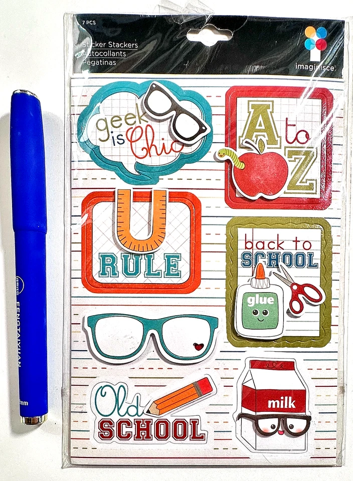 Back to School Stickers Scrapbooking Card Embellishment Imaginsce - Image 1 of 1